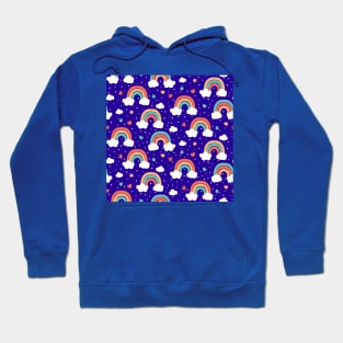 Blue Rainbows and Stars Hoodie